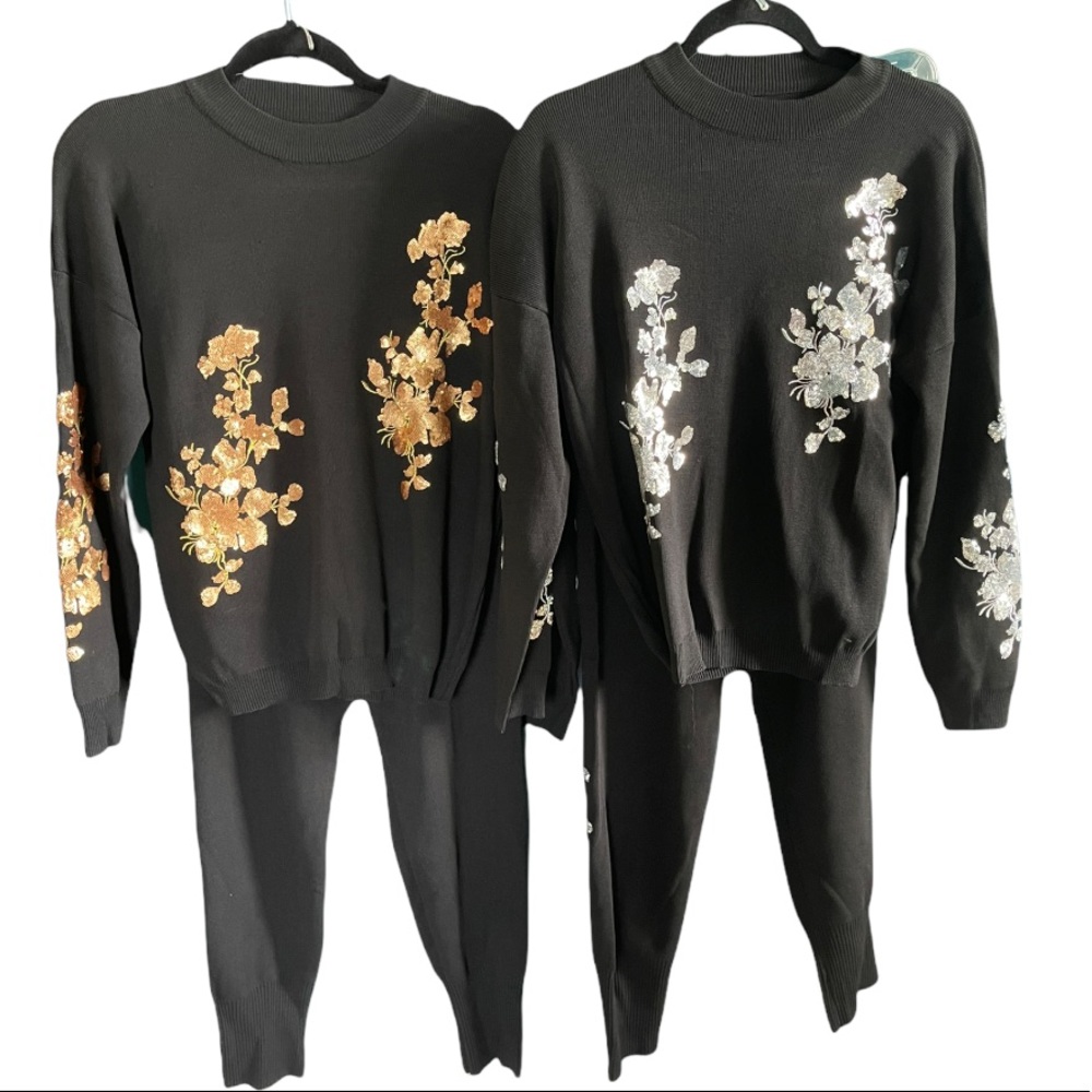 Hand Beaded Knit Sweater Set The Kinrey - Picture 3 of 12